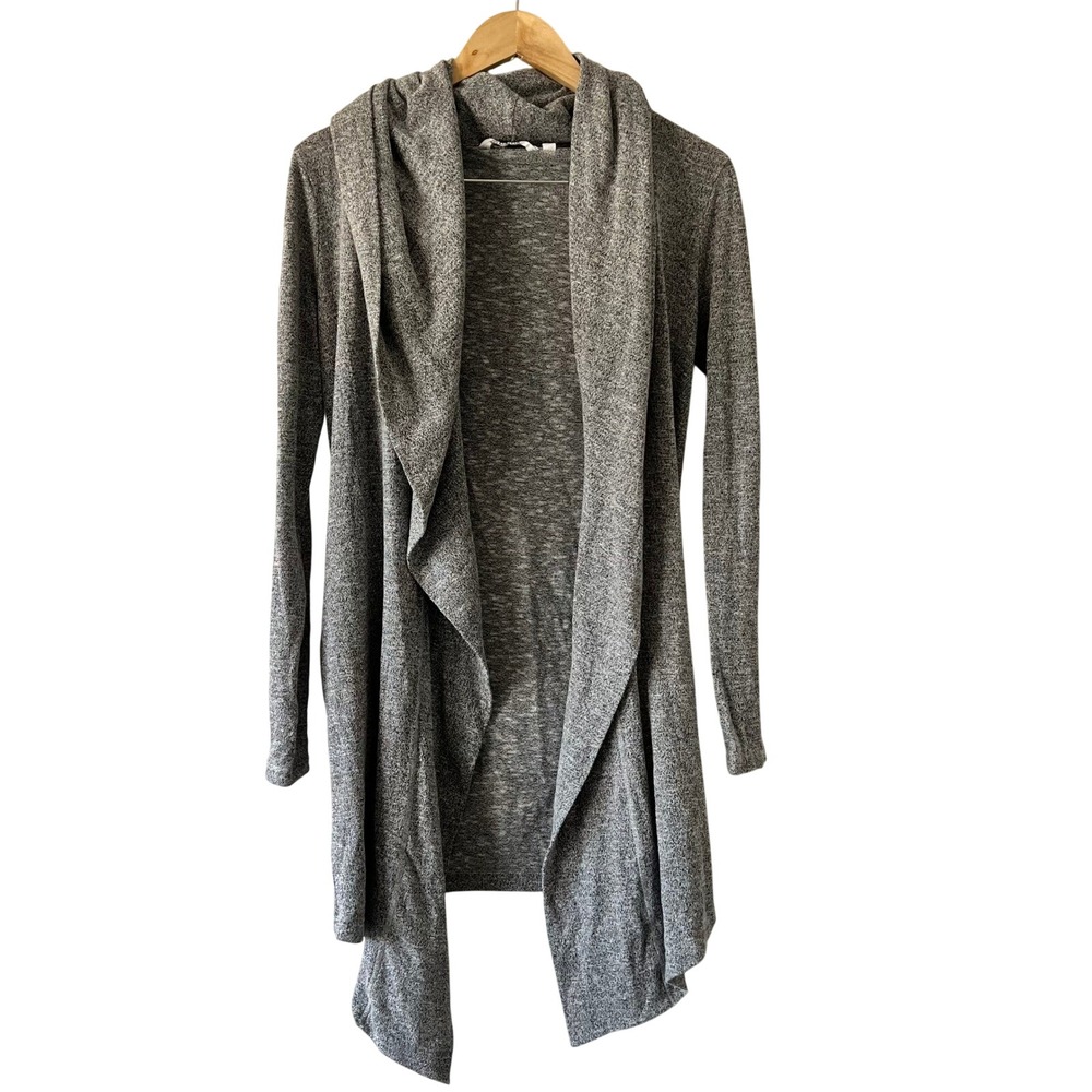 Athleta‎ Heather Gray Cowl Neck Open Front Cardigan Draped Sweater Medium